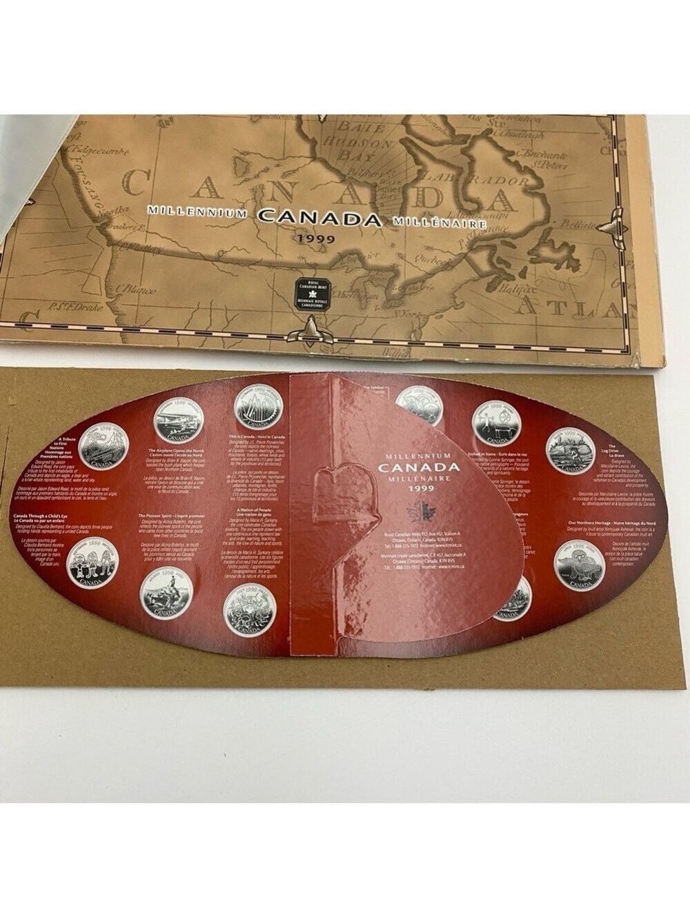 1999 Canada MILLENNIUM QUARTER SET 13 UNC COINS ROYAL CANADIAN MINT in Box - Picture 3 of 5